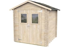 THEGOODGARDEN Casetta in legno 2x2 Per Attrezzi Jack con porta doppia finestrata