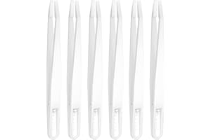 QUARKZMAN 6 st 93305 Precision Plast Pincett Kit 120 mm Antistatisk Platt Huvud Hantverk Pincett Set Vit För Elektronik Smyck