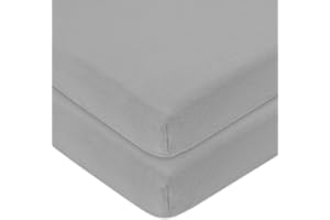 Dudu N Girlie Chicco Next to Me Crib Sheets Fitted 51 x 85 Nexttome Crib Sheets Hypoallergenic Toddler Bed Sheet Breathable Easy Care Junior Bed Sheets (Pack of 2, Grey)