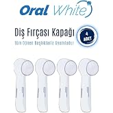 Oral White Diş Fır&ccedil;ası Kapağı, Şarjlı ve Pilli Diş Fır&ccedil;aları ile Uyumlu | Şeffaf Antibakteriyel 4 Adet Kapak