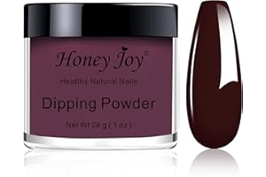 HONEY JOY 28g/Box Dark Purple Dark Colors Dipping Powder No Lamp Cure Nails Dip Powder Like Gel Nail Natural Dry For Nail Salon No.55