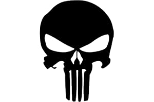 STICKER GENIE WANDKIND Punisher Aufkleber Auto Sticker Autosticker Autoaufkleber Decal War Zone Totenkopf Skull (20 x 28 cm, Schwarz)