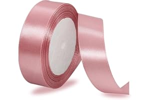 IMSOLDECOR Satin Ribbons Rose Gold 25 mm Wide, 23 Metres Gift Ribbon for Gift Wrapping, DIY Crafts, Bouquets, Sewing Projects, Bow Making, Birthday and Wedding Decorations