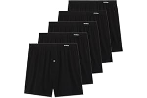 FM London 5-pack Mens Boxers Loose Fit - Super Soft 100% Cotton Underwear Solid colours with Button Fly and Comfort Stretch Waistband