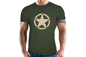 GASOLINE BANDIT Klasyczna koszulka dla fanów armii amerykańskiej: Vintage Star