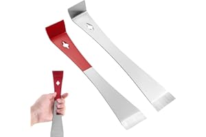 JYINELX 2 Pieces Stainless Steel Pry Bar,Scraper, Multi-Purpose Crow Bar, Flat Bar, for Trim Removal, Lifting, Kitchen Remodeling