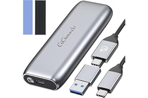 GiGimundo Case SSD M2 NVMe 10 Gbps, Alluminio senza attrezzi da 3,2 Gen 2 M.2 SSD in alluminio per M.2 NVMe (PCIe M-Key/B+M-Key) SSD biz a 4TB, supporto UASP (HBM2-10G)