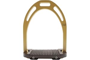 AK RIDING SPORTS LTD AK Alluminio Leggero Equitazione Equestre Staffe Con Colori Rivestiti (4.75 Pollici, Oro/Marrone)