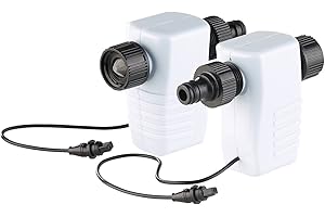 Royal Gardineer Zubehör zu Bewässerungs-Steuergerät: Bewässerungs-Adapter mit Magnet-Ventil für Station BWC-400, 2er-Set (Bewässerungscomputer mit Verteiler, Wasserhahn-Anschluss-Verteiler)