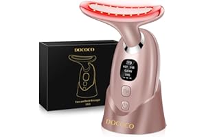Appareil Anti Rides Visage, DOCOCO Double EMS Masseur Visage 3 Modes, Chauffable 45°C Sculpteur Facial pour Lifting Visage et Cou