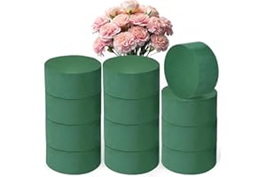 UHETLET Pack of 12 Flower Foam Round Flower Foam 8 x 4 cm Flower Foam Moss for Crafts Artificial Flowers Cylinder Flowers Foam Round for Wedding Family Fresh Flowers
