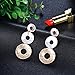 Price comparison product image Earrings Ear Studs for Women,Fashion Women Three Hollow Round Multicolor Dangle Stud Earrings Jewelry Gift