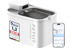 PETKIT EVERSWEET MAX Fontanella per Gatti Senza Fili, 3L Fontana per Gatti con Sensore,26dB Ultra Silenziosa, Controllo Intelligente dell'applicazione,5000 mAh 83 Giorni di Autonomia