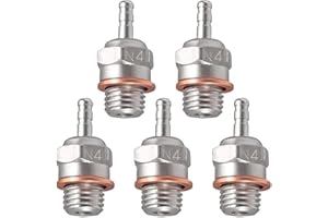 NUOFANY 5Packs RC Glühkerze #4 N4 Medium Hot Spark Nitro Motor Teile 7017 Kompatibel mit Traxxas Kyosho Redcat HPI HSP 1/8 1/10 RC Auto Truck Buggy