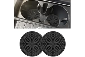 JNNJ 2 Pezzi Tappetini Portabicchieri per Auto, Tappetino a tazza Auto Resistenti Alle Alte Temperature, Auto Rotondo Portabicchieri Antiscivolo, Portabicchieri Accessori per Autos(Nero)