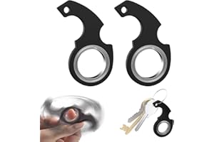 EULAPGOE Fidget Spinning Keychain, 2 Pezzi Portachiavi Spinner Key Spinner Fidget Ring Toy Fidget Portachiavi Key Flipping Toy per Gli Adolescenti (Nero)