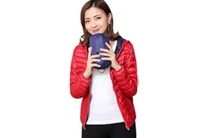 PENGNIAO Plumas Ultralight Mujer Plumiferos Ligeros Mujer Con Capucha Reversible Abrigo Plumon Acolchado Chaqueta Plumifero Ligero Corto Señora Chaquetas Invierno Cazadoras Chaquetones Casacas Tallas Grandes