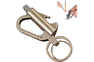 ASPUIC Keychain Light-ers,Permanent Match Keychain Light-er,Waterproof Infinity Metal Match Mini Light-er Keyring for Camping and Outdoor Adventures,Unlimited Emergency Keyring Light-er K/eychain(Golden)