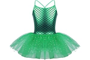 iEFiEL Vestito da Balletto Bambina Leotard Abito da Ballo Latino Paillettes Tutu Body da Ginnastica Vestito Danza Classica Dancewear Tutu Elegante Ballerina Allenamento