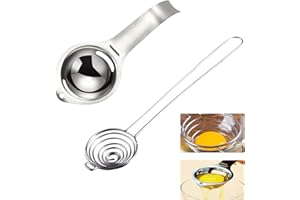 Amfrpar Separatore Albume d'uovo 2 Pezzi Separatore di Uova, Separa Albumi in Acciaio Inox Estrattore di Tuorlo, Separatore Tuorlo d' Uovo Filtro, Cottura Estrattore di Uova Utensile Da Cucina