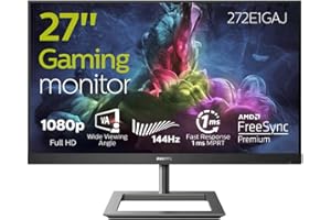 Philips Monitors Écran Gaming 272E1GAJ 68 cm (27 Pouces) (HDMI, DisplayPort, Temps de réponse MPRT de 1 ms, 1920 x 1080 px, 144 Hz, FreeSync Premium) Noir