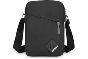 Aucuu Borsello Uomo Tracolla, Borsa Tracolla Casuale da Uomo Impermeabile, Borsa a Spalla da Uomo in tessuto Oxford, Borselli da Uomo Multitasche per Lavoro Viaggio Quotidiano