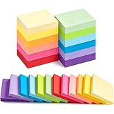 Agoer Sticky Notes Pack of 12 Coloured Sticky Notes, 50 x 38 mm Mini Coloured Notes, 1200 Sheets Super Sticky Notes for Remin