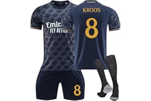 GENERISCH 23/24 R.Madrid Neue Saison Hause/Auswärts Fußball Trikots Shorts Socken Set für Kinder/Erwachsene, Nr.5 Bellingham, Nr.7 Vini jr, Fussball Jersey Trainingsanzug für Junge Herren
