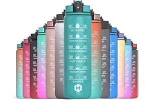 HOMEEX 1 Litre Motivational Fitness Sport Water Bottles with Straw & Time Maker, BPA-free Plastic Drink Bottle 1l Design for Girls, Boy Running,cycling (Spout 1000ml Light Green)