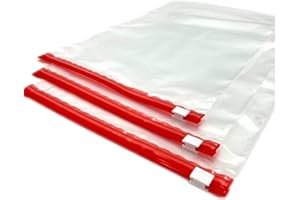 SKIR'CO (5 szt.) Torby wielokrotnego użytku z zamkiem błyskawicznym 35 x 28 cm, zamykane, przezroczyste plastikowe, suwakowe torby na żywność z zamkiem błyskawicznym, bezpieczne w zamrażarce