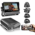 Tuamber-X WIFI GPS 4 Channel Mobile DVR Kit 1080P AHD HDD Car DVR Camera System with 4pcs 2.0MP Camera,7 inch VGA IPS Monitor for Truck School Bus RVS Motorhome