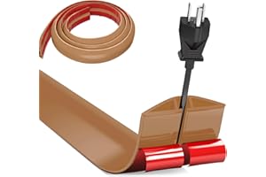 HENGRONGSHEN Flexibler Klein Kabelkanal Kabelbrücke Boden, Fussboden Kabelkanal, 1m x3cm Schlauchbrücke Boden Kabelabdeckung,Kabelkanal Boden Flach Kabelschutz für Büros,Wohnungen,Lagerhallen,Hotels,usw(Hellbraun)