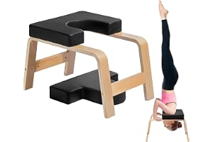 VEVOR Yoga huvudställsbänk, 136 kg kapacitet yoga inversionsstol för familjetym, huvudstativstränare med träram och PU-dyna