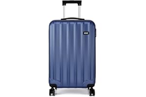 Kono Bagaż Lekki ABS Twarda Obudowa Walizka podróżna z 4 kółkami, granatowy, 19 inch, Carry On