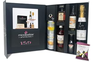 MicroBarBox Variety Cocktail Gift Set in a Premium Luxury Gift Box | Thank You Gift | Featuring Baileys, Disaronno, Galanti Extra Dry Prosecco, Edinburgh Raspberry Gin, Cut Spiced Rum