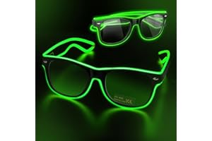 RISVOWO Occhiali Luminosi, Wire Neon Led Occhiali, Occhiali Da Festa Led Light Up Rave, Occhiali a Led, Occhiali Da Festa El, Per Feste Rave, Edm, Discoteca, Concerto, Natale, Bar, Club