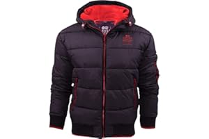 Crosshatch Mens Althorpe’ Quilted Padded Hood Jacket Fleece Lined Winter Coat.