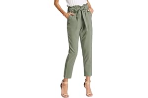 GRACE KARIN Femme Pantalon Casual Elastique Ceinture avec Poches Taille Haute