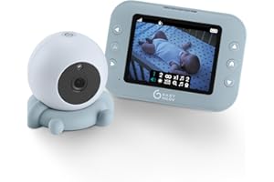 Babymoov Babyphone Caméra Sans Fil YOO Roll - Batteries Rechargeables - Autonomie 8h - Ecran 3,5" Qualité Infrarouge - Berceuses - Portée 300m - Garantie à vie