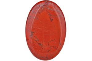 Nupuyai Roter Jaspis Stein Handschmeichler Edelstein Oval, Naturkristall Massagestein Heilstein Taschenstein Energiestein für Gua Sha Spa Reiki Meditation Haus Deko
