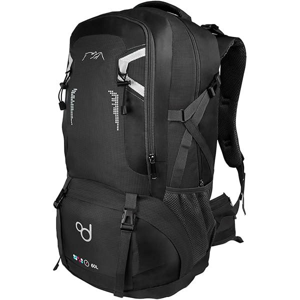 Sac Randonnée Noir Sac à Dos Trek Ares Trex 60L Noir