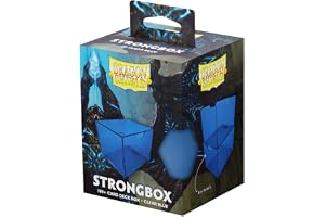 Dragon Shield Strongbox däckbox klar blå, rymmer 100+ dubbla ärmar kort, akryl TCG-förvaringsfodral, vakuumförseglingsstängning, stapelbart, displaylock, 83,5 x 106 x 75,5 mm