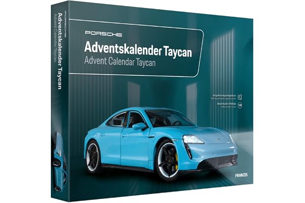 Franzis Verlag GmbH Porsche Taycan 67203 Adventskalender, Ljusblå, 21 x 10 x 21 cm