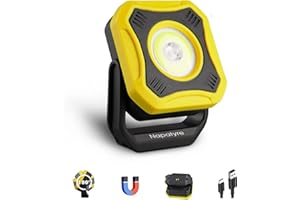Napatyre Projecteur LED Rechargeable, 4 Modes Projecteur LED Chantier Portable 4000mAh Lampe Chantier avec Base Magnétique Rotative à 180°, 1000LM Lampe de Travail pour Camping, Chantier, Atelier