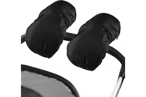 AUIRSHIKY Guantes Calientes para Cochecito,Guantes De Coche De Bebé, Manoplas Carro Bebe,Guantes de Silla de Paseo,Impermeable Guantes Carrito Bebé,para Todos los Cochecitos(Negro)