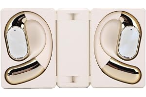 Bewinner Dual Fold Bluetooth 6.0 Open Ear-Hörlurar, 14,2 Mm Drivers Active Noise Cancelling, IPX5 Vattentäta, Svettsäkra Hörl