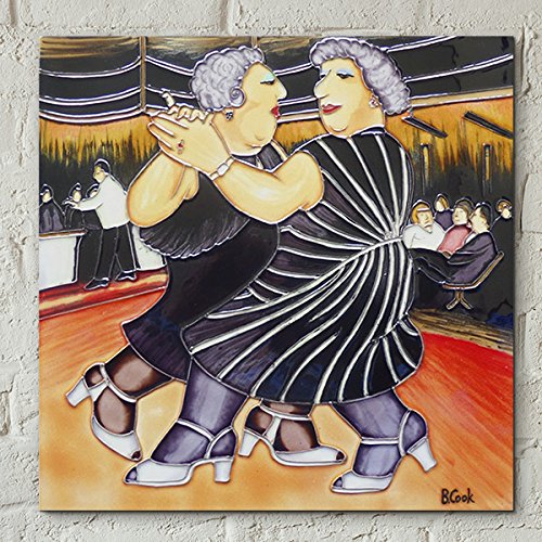 Fiesta Studios Dancing on the QE2 by Beryl Cook 8x8 Decorative Ceramic Picture Tile Gift Plaque Officially Licensed Artwork