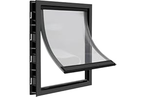 CEESC Porta per cani con patta magnetica trasparente morbida e pannello di chiusura a scatto, patta per animali domestici in plastica PVC premium per cani di taglia grande (XL, nero)