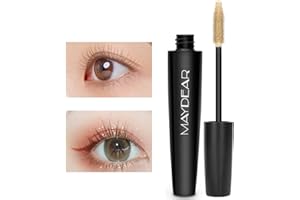 Maydear Máscara de pestañas resistente al agua, de larga duración, a prueba de manchas, voluminosa y encantadora (Light Coffee)