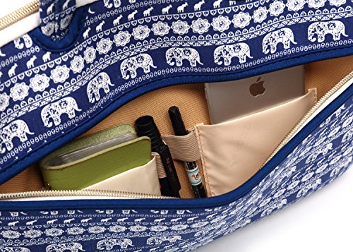 Kayond® Laptop-Tragetasche, 27,9-38,1 cm, Segeltuch, Neopren Laptop Tragetasche/Schultertasche Messenger-Bag / Aktentasche für Macbook, Acer, Dell, HP, Sony, Ausa, Samsung, Lenovo Blauer Elefant 11-11.6 inches - 4